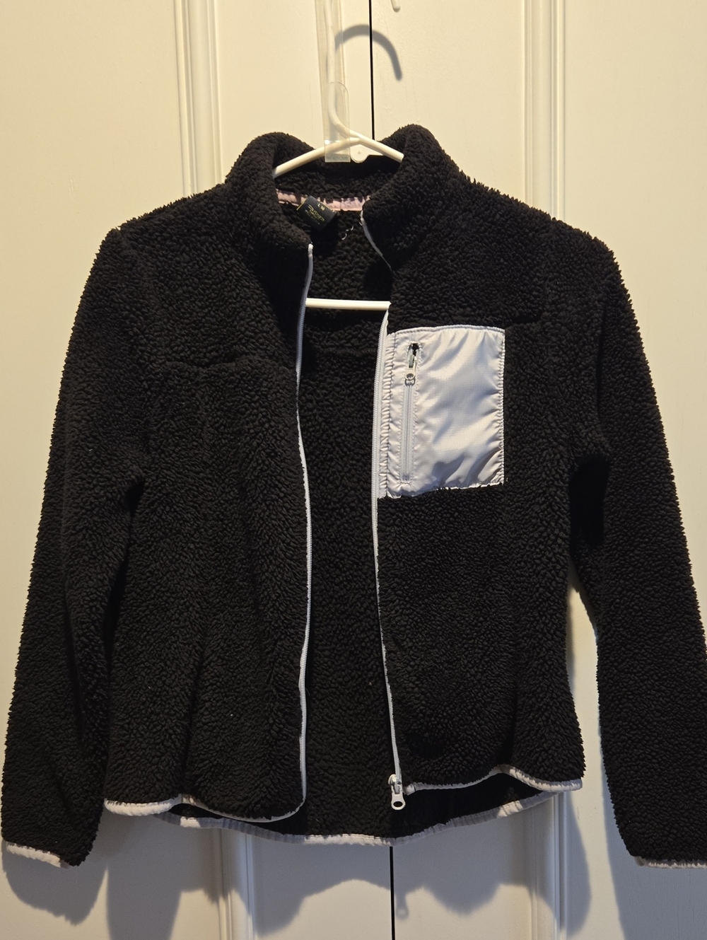 Xersion Black Sherpa Jacket with Light Gray Trim